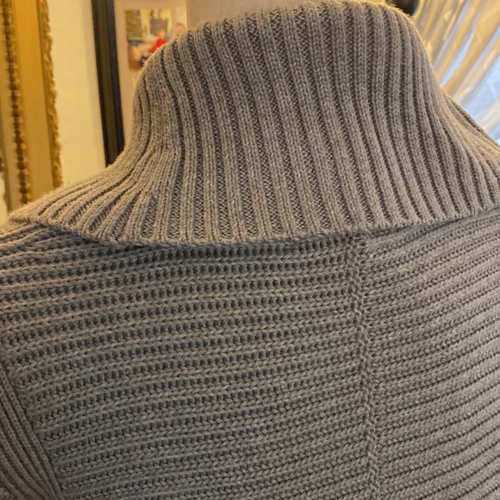 Calvin Klein Horizontal Ribbed Gray Cowl Neck Sweater - Picture 9 of 13